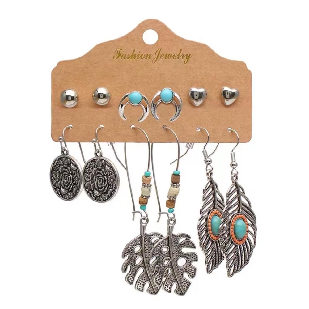 Silver and Turquoise Earring Set